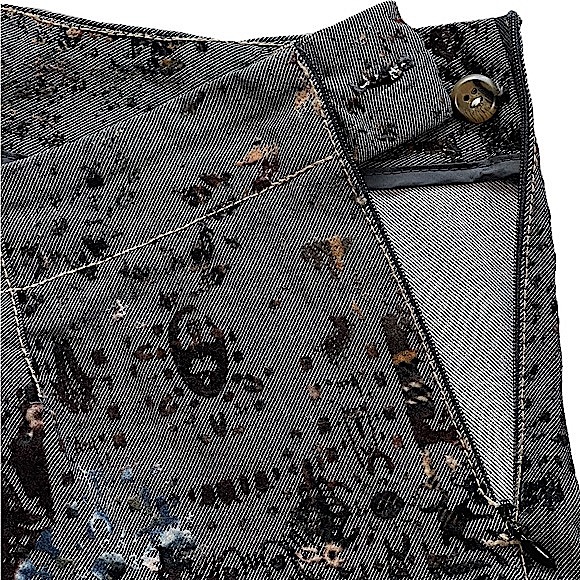 Fibers Barbara Lesser size 29 very unique gray black gold straight leg pants EUC - Picture 4 of 16